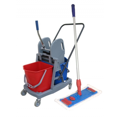 Zestaw do sprzątania z dwoma wiadrami 17L i mopem speedy 50cm